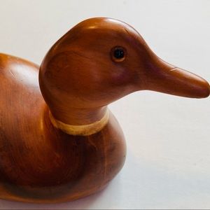 CARVED WOODEN DUCK 11.25” STUDY MAN CAVE HUNTING